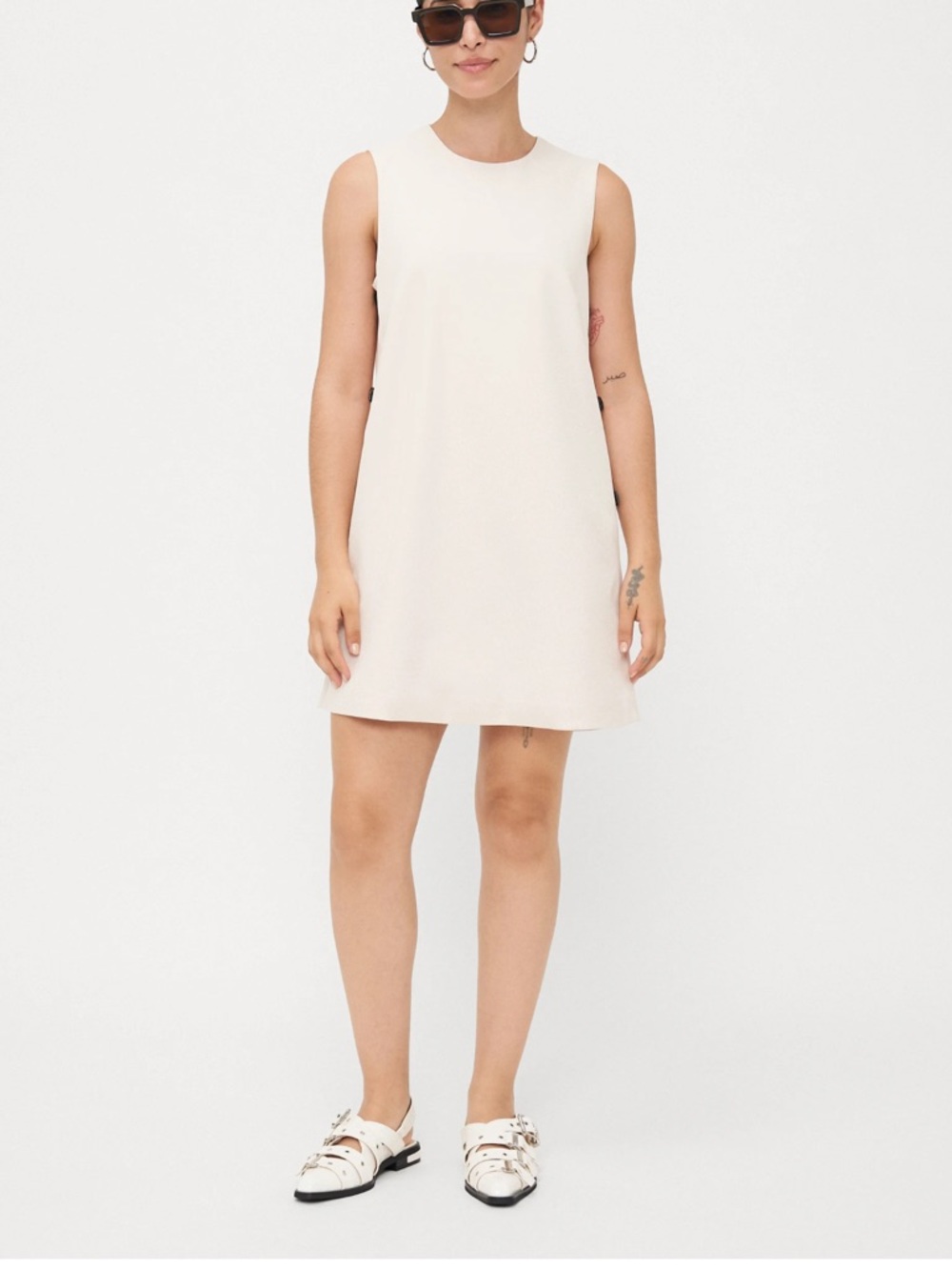 Vero Moda Sleeveless Cream Mini Shift Dress